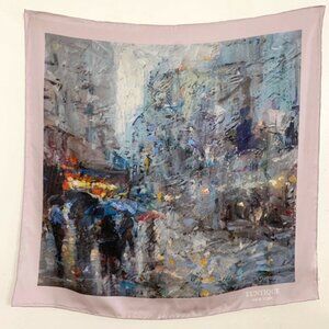 Luxury Euntique 100% Silk Twill Scarf with Hand-Rolled Edges – 90×90 cm Square